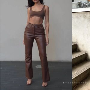 Straight Leg Faux Leather Pants